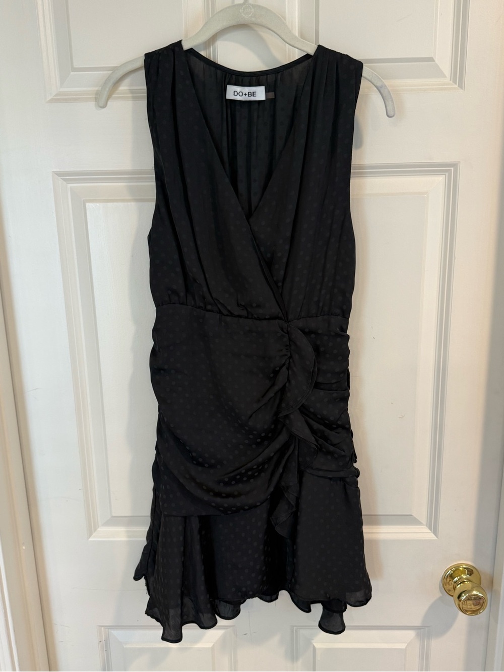 DO+BE Black Sleeveless Ruched Mini Dress
